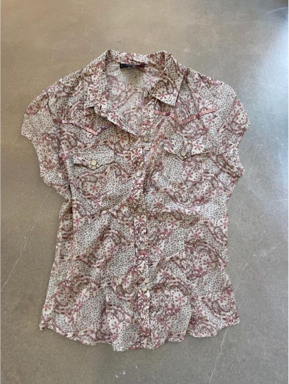My Michelle Paisley Western Button-Up Blouse | Women’s Size M
